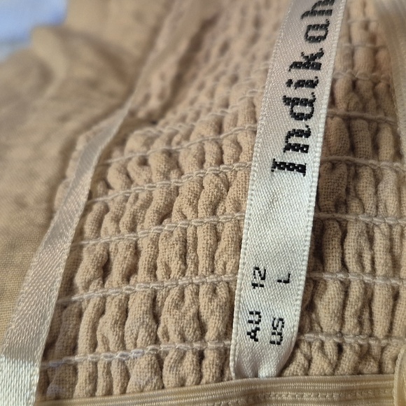 Indikah Cream Off-Shoulder Ruffled Midi Sundress Sizr 12 - Picture 16 of 16